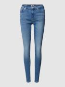Skinny fit jeans met labelstitching, model 'NORA'