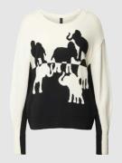 Gebreide pullover in two-tone-stijl