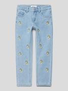 Regular fit jeans met bloemenstitchings, model 'FROSE'