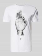 T-shirt met motiefprint, model 'SIGN LIGHTS'