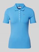 Slim fit poloshirt in riblook