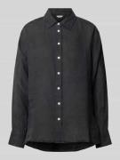 Linnen blouse in effen design, model 'Katana'