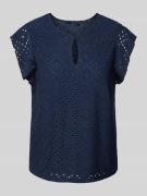 Regular fit T-shirt met broderie anglaise, model 'TASSA'