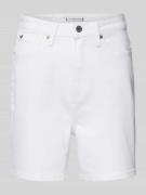 Korte jeans in effen design met labeldetail