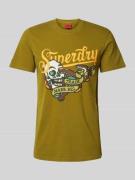 T-shirt met motief- en statementprint, model 'TATTOO SCRIPT'