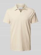 Slim fit poloshirt met platte kraag