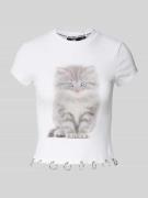 T-shirt met motiefprint, model 'KITTY BABY'