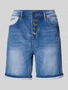 Straight leg korte jeans met contrastgarnering, model 'ALEXIS'