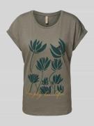 T-shirt met motief- en statementprint, model 'BABETTE'