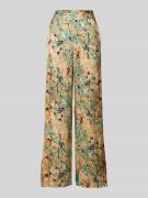 Wide leg stoffen broek met all-over print, model 'Emly'