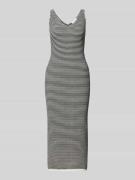 Midi-jurk met streepmotief
