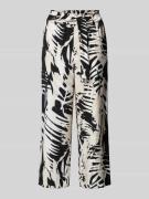 Flared stoffen broek met all-over motief