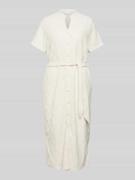 Midi-jurk met strikceintuur, model 'DELEA''