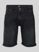 Slim fit korte jeans met labelstitching, model 'RONNIE'