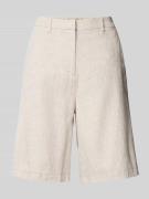 Regular fit korte linnen broek met geweven motief, model 'Eris'
