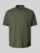 PLUS SIZE poloshirt met geribde ronde hals