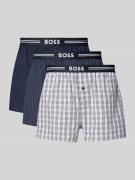 Boxershort met elastische band met label in een set van 3 stuks