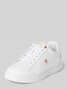 Sneakers van leer met labeldetail, model 'ELEVATED'