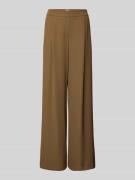 Wide leg stoffen broek met bandplooien