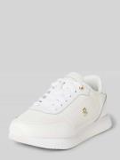 Sneakers van leer met labeldetail