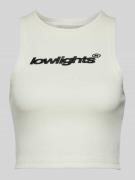 Korte tanktop met labelstitching, model 'BASIC'