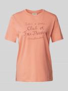 T-shirt met statement- en labelprint