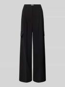 Wide leg stoffen broek met bandplooien, model 'Frankie'