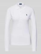 Slim fit poloshirt met logostitching, model 'JULIE'