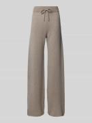 Wide leg kasjmier broek met elastische band