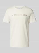 T-shirt met labelprint met statement, model 'EARN'