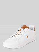 Leren sneakers met labeldetails