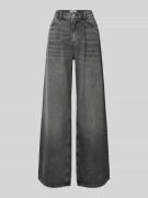 Wide leg jeans met bandplooien