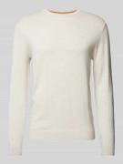 Gebreide pullover met labelstitching, model 'BASIC'