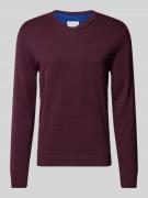 Regular fit gebreide pullover met V-hals