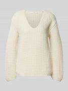 Gebreide pullover met V-hals