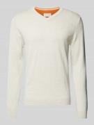 Regular fit gebreide pullover met V-hals