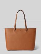 Tote bag van runderleer met labelapplicatie, model 'KARLY'