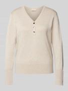 Gebreide pullover met V-hals, model 'Katie'