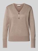 Gebreide pullover met V-hals, model 'Katie'