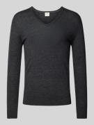 Slim fit gebreide pullover met ribboorden