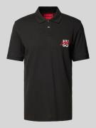 Regular fit poloshirt met labelprint en -stitching