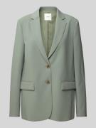 Regular fit lange blazer van twill met reverskraag