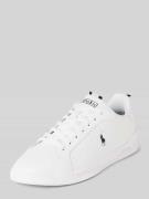 Leren sneakers met labeldetails