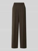 Wide leg stoffen broek met vaste persplooien, model 'Cakura'