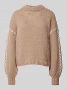 Relaxed fit gebreide pullover met contrastdetail, model 'FENG'