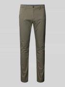 Slim fit chino met knoop- en ritssluiting, model 'BLEECKER'