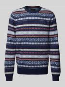 Wollen pullover met labeldetail