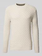 Gebreide pullover met ronde hals, model 'AKSLA'