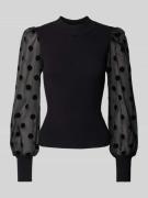 Slim fit blouse met ballonmouwen, model 'DOTME'