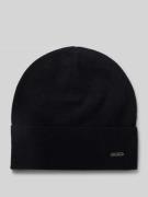 Beanie met labelapplicatie, model 'Lari'